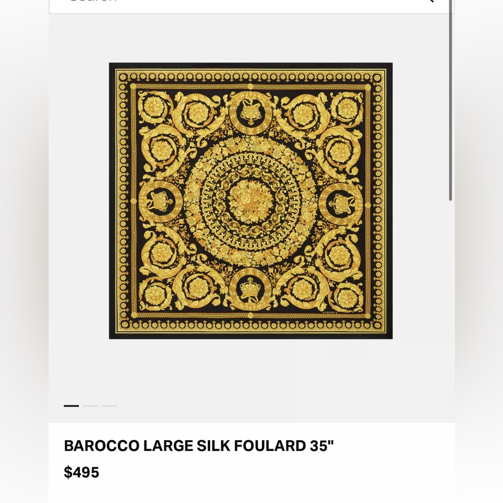 Versace SCARF BAROCCO LARGE SILK FOULARD 35” - Picture 5 of 5